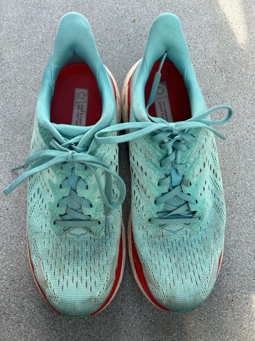 Hoka Women's Clifton 8 Turquoise/Aqua Running Shoes US 8.5B